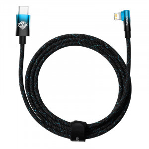 Cablu de date Baseus USB-C la Lightning MVP 20W 2m (negru-albastru) CAVP000321 - Img 1
