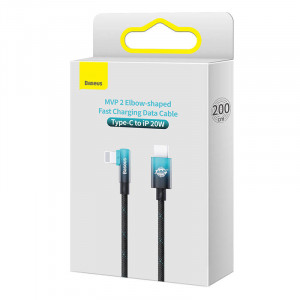 Cablu de date Baseus USB-C la Lightning MVP 20W 2m (negru-albastru) CAVP000321 - Img 5