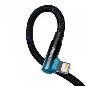 Cablu de date Baseus USB la Lightning MVP 2 20W 2m (negru-albastru) CAVP000121 - Img 3