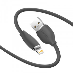 Cablu de date rapid BASEUS Jelly USB la Lightning 2.4A 1.2m (negru) CAGD000001 - Img 3
