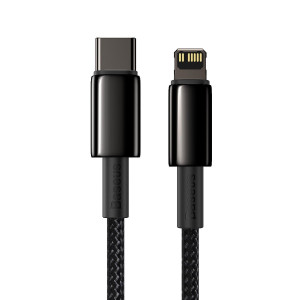 Cablu Incarcare Rapida Baseus Tungsten Gold USB-C la Lightning PD 20W 2m (negru) CATLWJ-A01