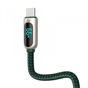 Cablu de date rapid cu afisaj Baseus USB la USB-C, 66W, 2 m (verde) CASX020106 - Img 3