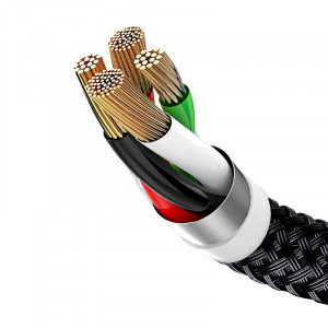Cablu Incarcare Rapid USB BASEUS 3in1 USB-C / Lightning / Micro 3A 1.2m - Negru CAMLT-BSY01