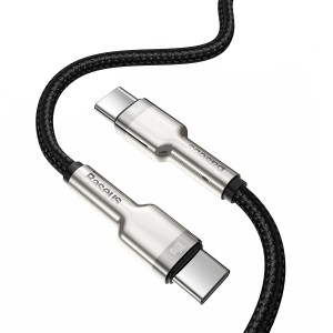 Cablu de date rapid USB-C la USB-C Baseus Cafule, 100W, 2m (negru) CATJK-D01 - Img 2