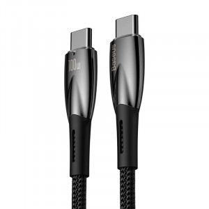 Cablu incarcare rapid USB-C la USB-C Baseus Glimmer Series, 100W