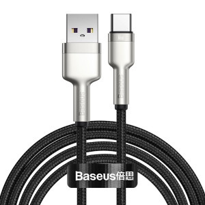 Cablu de date rapid USB la USB-C Baseus Cafule, 66W, 2m (negru) CAKF000201 - Img 1