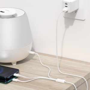 Cablu Incarcare Rapida USB 3in1 Baseus Superior Series, USB la micro USB / USB-C / Lightning, 3.5 A, 1.2 m (alb) CAMLTYS-02