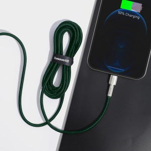Cablu Incarcare Rapid USB-C la Lightning Baseus Cafule 20W 2m (Verde) CATLJK-B06