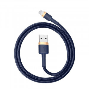 Cablu de date USB la Lightning Baseus Cafule 2.4A 1m (Auriu+Albastru inchis) CALKLF-BV3 - Img 1
