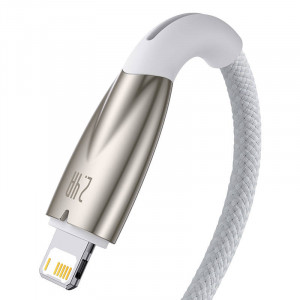 Cablu de date USB la Lightning Baseus Glimmer, 2.4A, 1m (alb) CADH000202 - Img 3