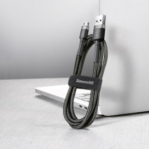 Cablu de date USB la Micro USB Baseus Cafule 2A 3m Gri+Negru CAMKLF-HG1 - Img 7