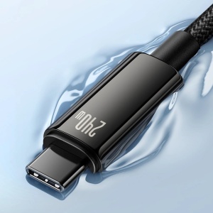 Cablu Incarcare Rapida USB-C la USB-C Baseus Tungsten Gold 240W (negru)