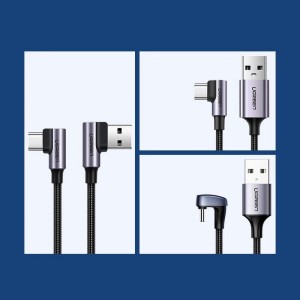 Cablu Incarcare Rapida Unghiular USB la USB-C UGREEN US176, 3A, 1m (negru) 20856
