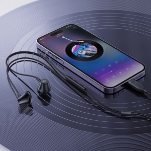 Casti cu Fir In Ear USB-C Acefast L2 Microfon si Telecomanda 1.2m (Negru)