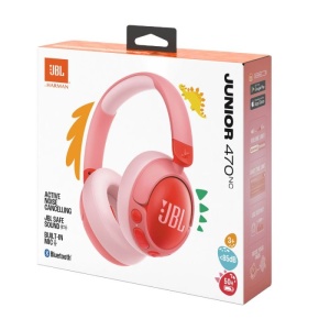 Casti Wireless Bluetooth Copii Over Ear JBL JR470NC ANC, Safe (Roz)