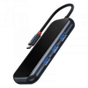 Hub 4in1 Baseus AcmeJoy Series USB-C la 3xUSB 3.0 + USB-C PD (Gri) WKJZ010013