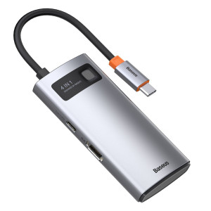 Hub 4in1 Seria Baseus Metal Gleam, USB-C la USB 3.0 + USB 2.0 + HDMI + USB-C PD (CAHUB-CY0G)