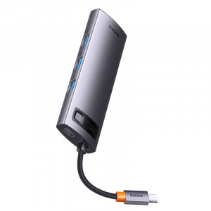 Hub 6in1 Baseus StarJoy Series, USB-C la 3x USB 3.0 + HDMI + USB-C PD + RJ45 (gri) WKWG080013 - Img 7