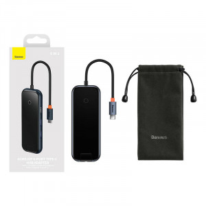 Hub 6in1 seria Baseus AcmeJoy USB-C la 2xUSB 3.0 + USB 2.0 + USB-C PD + HDMI + RJ45 (gri inchis) WKJZ010313 - Img 8