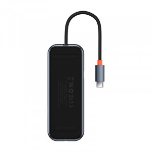 Hub 7in1 Baseus AcmeJoy Series USB-C la 2xUSB 3.0 + HDMI + USB 2.0 + USB-C PD + SD/TF (gri inchis) WKJZ010413 - Img 2