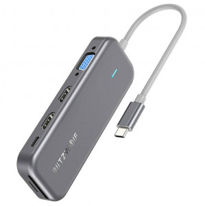 Hub adaptor 11 in 1 USB-C Blitzwolf BW-TH11 HDMI x2, USB3.0, USB2.0 x2, SD/TF, VGA, USB-C x2, RJ45 - Img 2