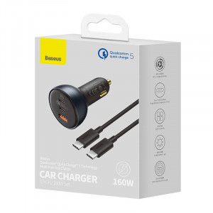 Incarcator auto Baseus Qualcomm, USB, 2x USB-C, 160W (gri) TZCCZM-0G - Img 5