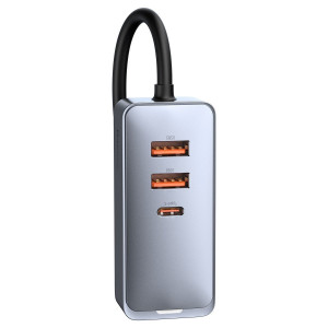 Incarcator Auto Rapid Baseus Share Together cu prelungitor, 3x USB, USB-C, 120W (gri) CCBT-B0G