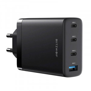 Incarcator de perete Blitzwolf BW-S23, 3x USB-C, USB-A, GaN, 100W (negru) - Img 4