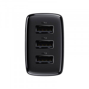 Incarcator Telefon Rapid Compact Baseus, 3x USB, 17W (Negru) CCXJ020101