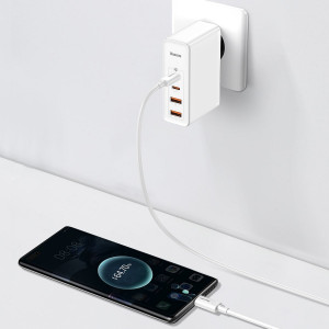 Incarcator Telefon Rapid De Retea BASEUS GaN2 Pro 2x USB + 2x USB-C 100W (alb)