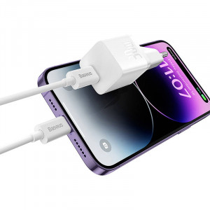Mini incarcator de perete Baseus GaN5 30W USB-C (alb) CCGN070502 - Img 6