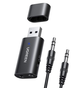 Modulator Bluetooth Receptor/Adaptor Audio UGREEN CM523 USB-A la mufa 3.5 mm (negru)