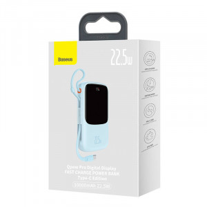 Powerbank Baseus Qpow Pro cu cablu USB-C, 10000 mAh, 22.5 W (albastru) PPQD020103 - Img 6