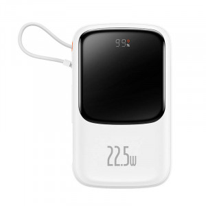 Powerbank Baseus Qpow Pro cu cablu USB-C, 10000 mAh, 22.5 W (alb) PPQD020102 - Img 1