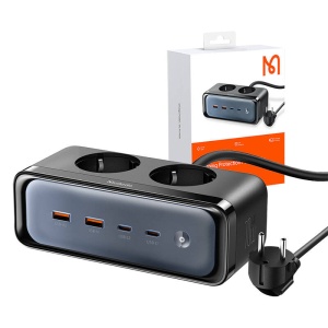 Prelungitor Electric Multiplu 6in1 GAN Mcdodo CH-4610 2x AC 2x USB-C 2x USB-A 70W, Cablu 2m (Negru)