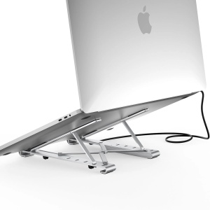 Suport Laptop Multifunctional Choetech HUB-M43 PD / USB-C HDMI (4K / 30Hz) / 2xUSB-A / 1xUSB-C / 1xSD / 1xTF (Negru)