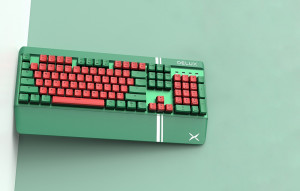 Tastatura mecanica wireless pentru gaming Delux KM17DB (verde/rosu) - Img 2