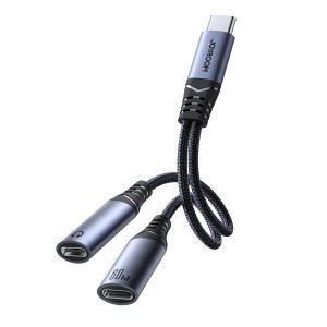 Adaptor Audio 2in1 Joyroom SY-C03 USB-C la 2xUSB-C (negr