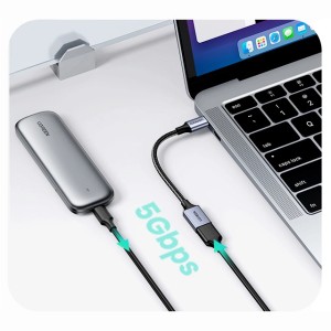 Adaptor USB-C la USB 3.0 OTG UGREEN US378, 15cm (gri) 70889