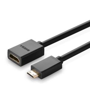 Adaptor HDMI Mini la HDMI UGREEN 20137, 22cm (negru)
