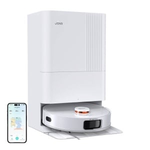 Aspirator Robot Inteligent cu Statie Jonr P20 Pro 50 + 600W Navigatie LiDAR 360°, 8000Pa, Capacitate 4 + 4L (Alb)