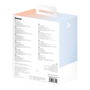 Baterie Externa Powerbank Baseus Popsicle 5200mAh 20W Cablu Lightning Incorporat + Cablu Alb Baseus Simple USB-C - USB-C 60W/20V/3A/30cm (Albastru/Portocaliu)