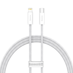 Cablu de date Baseus Dynamic USB-C la Lightning, 23W, 1m (alb) CALD000002 - Img 1