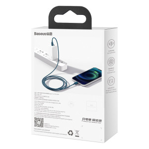 Cablu de date Baseus Superior Series USB-C la Lightning, 20W, PD, 1m (albastru) CATLYS-A03 - Img 11
