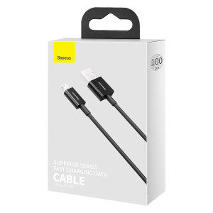 Cablu de date Baseus Superior Series USB la Lightning 2.4A 1m (negru) CALYS-A01 - Img 10