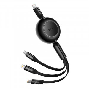 Cablu de date rapid USB-C BASEUS Bright Mirror 4 3in1 USB-C / Lightning / Micro 100W / 3.5A 1.1m - Negru CAMJ010201 - Img 5