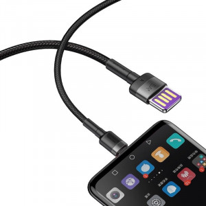 Cablu de date USB-C Baseus Cafule Huawei SuperCharge, QC 3.0, 5A 1m (negru+gri) CATKLF-PG1 - Img 5