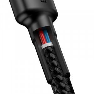 Cablu Incarcare Rapid USB-C BASEUS PD 2.0 QC 3.0 60W 1m (Gri/Negru) CATKLF-GG1