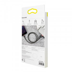 Cablu Incarcare Rapid USB la Lightning Baseus Cafule 2A 3m (Negru/Rosu) CALKLF-R91