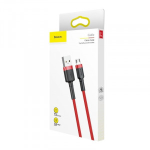Cablu de date USB la Micro USB Baseus Cafule 2.4A 1m (rosu) CAMKLF-B09 - Img 6